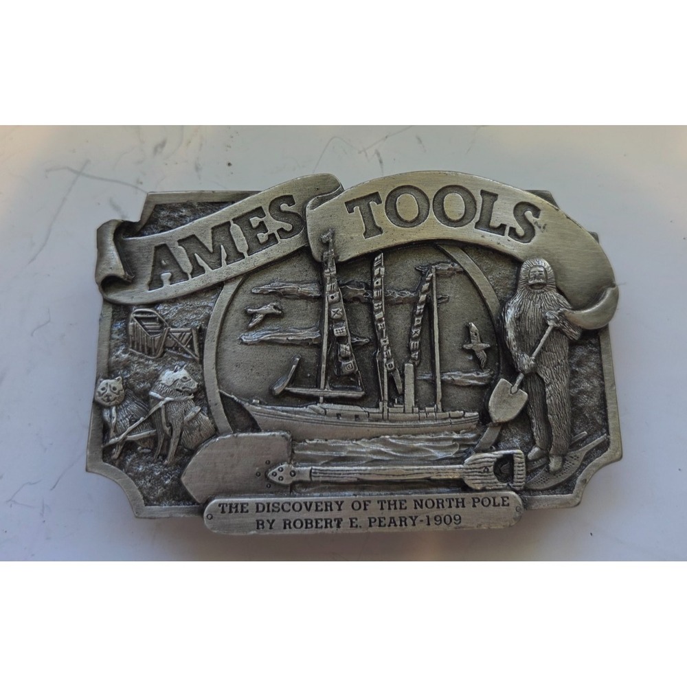 Vintage  Belt Buckle James Tool /discovery Of North Pole(1983) Limited Prod